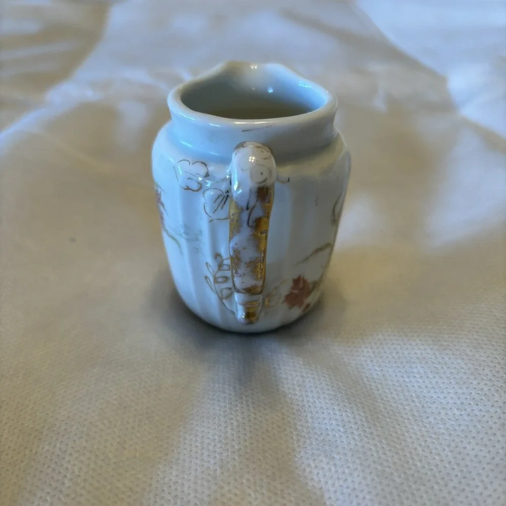 VTG HAVILAND LIMOGES France THE ST LAZARE Creamer Floral Leaves Handle Porcelain
